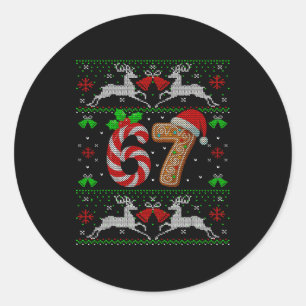 Adesivo 67 Meme Six Seven Camisola Natal Feio Divertido Na
