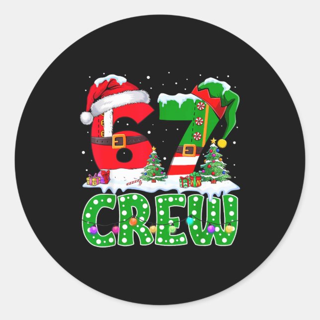 Adesivo 67 Meme Six Seven Christmas Crew Xmas Lights Famil (Frente)