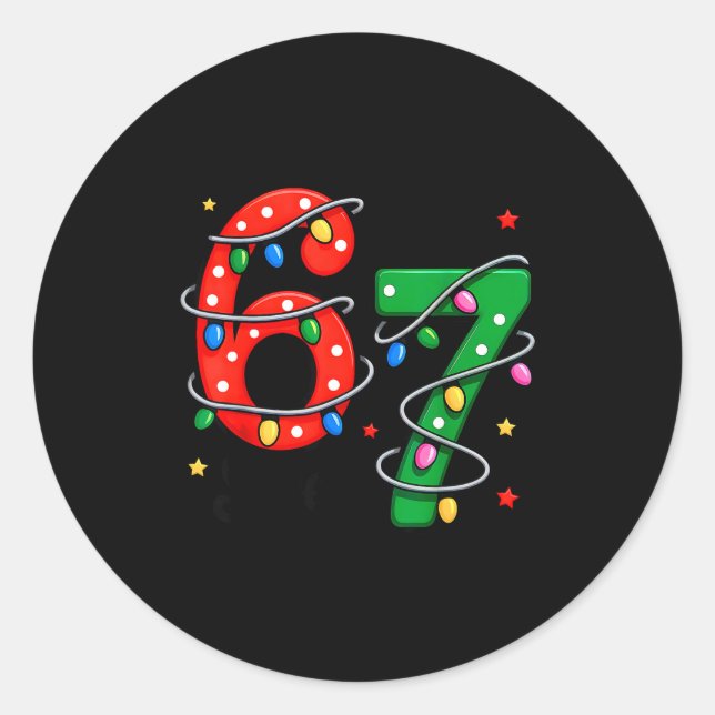 Adesivo 67 Meme Six Seven Funny Christmas Pajamas Boys Gir (Frente)