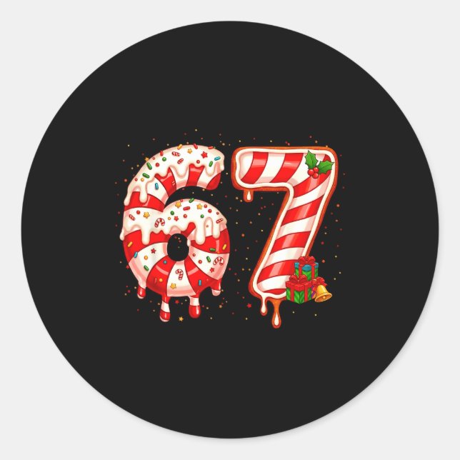 Adesivo 67 Meme Six Seven Merry Christmas Xmas Cream Drip  (Frente)