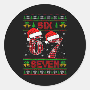 Adesivo 67 Meme Six Seven Suéter Feio de Natal Para Crianç