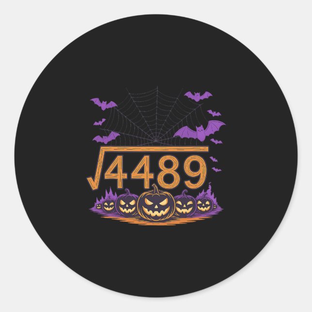 Adesivo 67 Meme Square Root 4489 Slang Math Halloween Cost (Frente)