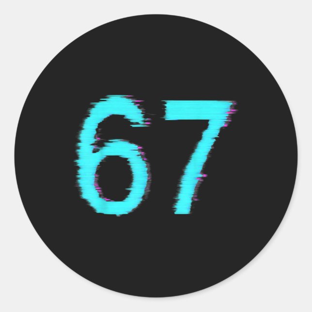 Adesivo 67 Meme Tendência Geração Z Alpha Seis Sete 6 7  (Frente)