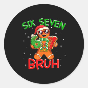 Adesivo 67 Natal 6 7 Meme Homem de Biscoito Xmas Pijamas