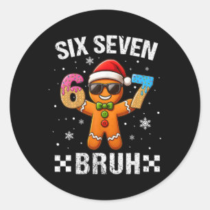 Adesivo 67 Natal 6 7 Meme Homem de Biscoito Xmas Pijamas