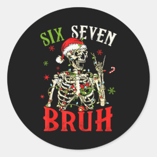 Adesivo 67 Natal Divertido Seis Sete Bruh Meme Esqueleto S