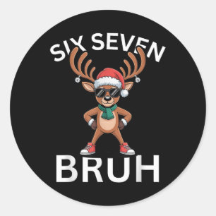 Adesivo 67 Natal Divertido Seis Sete Meme Brainrot Rena