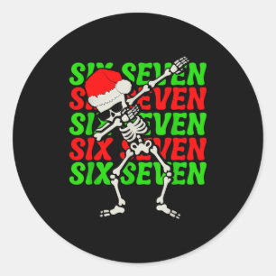 Adesivo 67 Natal Engraçado Seis Sete Meme Brainrot Dabbing