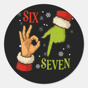 Adesivo 67 Natal Papai Noel Verde 6 7 Meme de Internet X