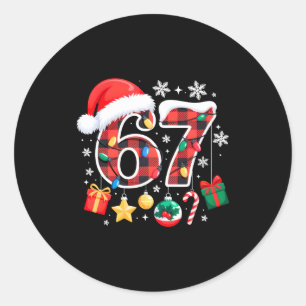 Adesivo 67 Natal Xadrez Vermelho 6 7 Seis Sete Meninos Nat