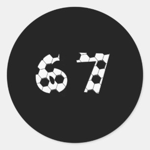 Adesivo 67 Padrão de Bola de Futebol Número Esportivo Dese