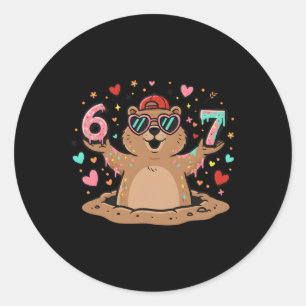 Adesivo 67 Piadas Seis Sete Respeite O Groundhog Woodchuck