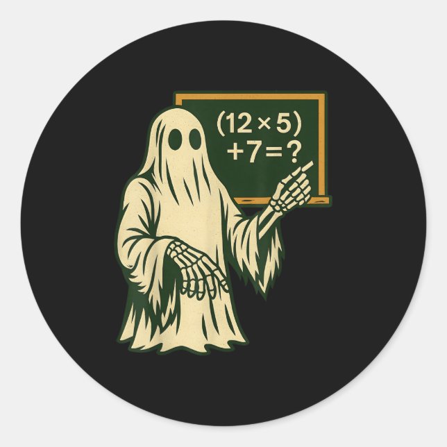 Adesivo 67 Professor Fantasma de Halloween Seis Sete Meme  (Frente)