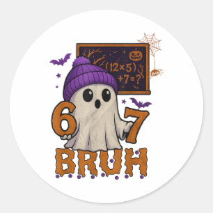 Adesivo 67 Professor Fantasma de Halloween Seis Sete Meme