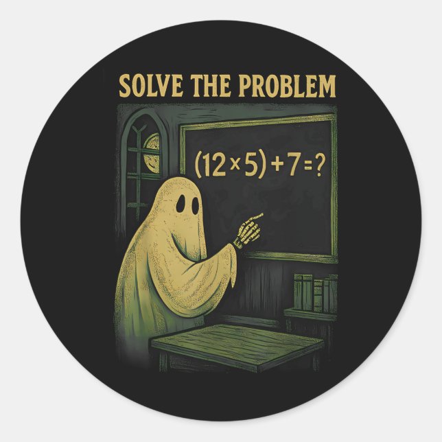 Adesivo 67 Professor Fantasma de Halloween Seis Sete Meme  (Frente)