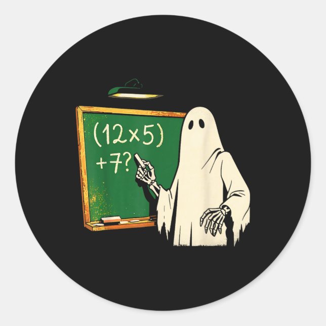 Adesivo 67 Professor Fantasma de Halloween Seis Sete Meme  (Frente)