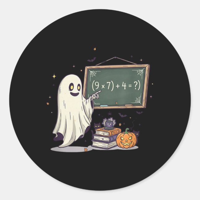 Adesivo 67 Professor Fantasma de Halloween Seis Sete Meme  (Frente)