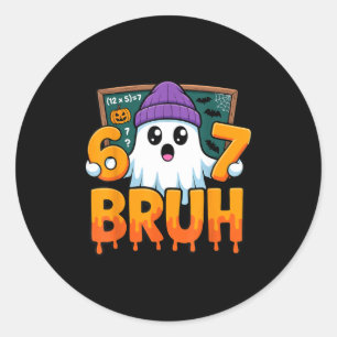 Adesivo 67 professor fantasma seis sete meme equação matem