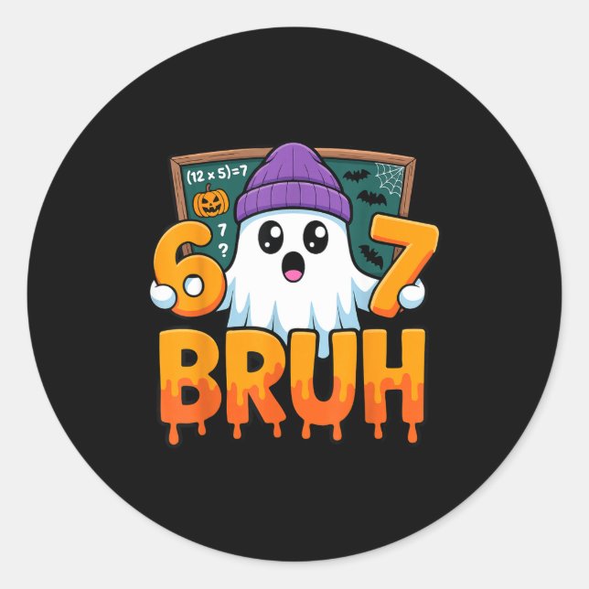 Adesivo 67 professor fantasma seis sete meme equação matem (Frente)