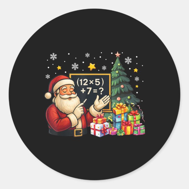 Adesivo 67 Professor Papai Noel Natal Seis Sete Meme Brain (Frente)