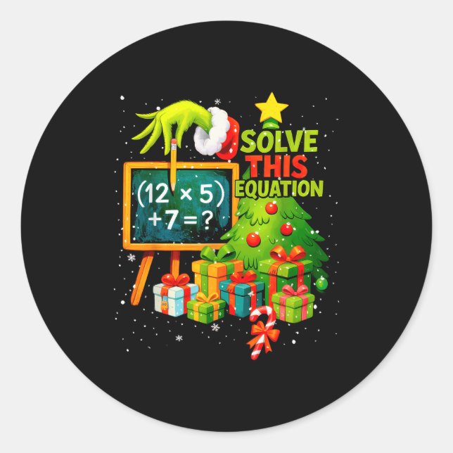 Adesivo 67 Professor Verde Natal Seis Sete Meme Brainrot (Frente)