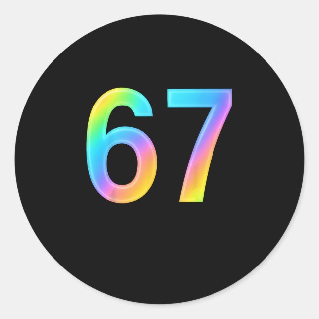 Adesivo 67 Seis Sete 6 7 Design de Meme Engraçado 6 7 1  (Frente)