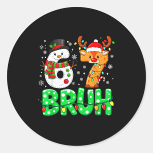 Adesivo 67 Seis Sete Boneco de Neve Renas Bruh 6 7 Meme 