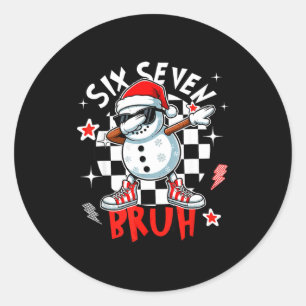 Adesivo 67 Seis Sete Bruh Boneco de Neve Engraçado Natal 6