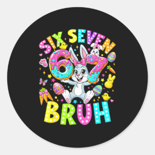 Adesivo 67 seis sete bruh meme fofo coelho coelhinho pásco