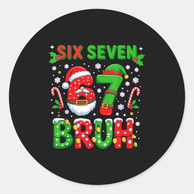 Adesivo 67 Seis Sete Burh Natal 6 7 Meme  (Frente)