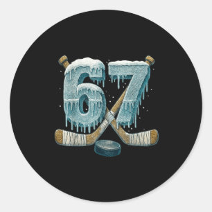 Adesivo 67 Seis Sete Hockey Gotejamento Número Engraçado 6