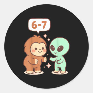 Adesivo 67 Seis Sete Meme Divertido Bigfoot Alien Sasquatc