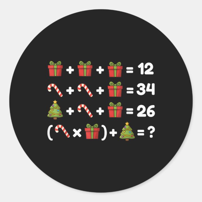 Adesivo 67 Seis Sete Meme Matemática Equação de Natal Lógi (Frente)