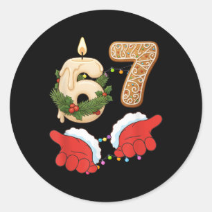 Adesivo 67 Seis Sete Meme Natal Vela Gengibre Gen