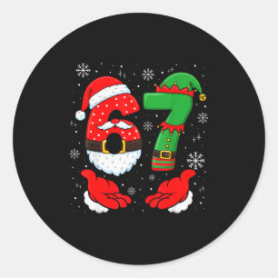 Adesivo 67 Six Seven 6 7 Meme Xmas Roupa de Natal Casal Ch