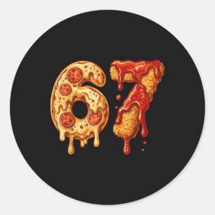 Adesivo 67 Six Seven 6-7 Pizza & Chicken Nugget - Bra Kids