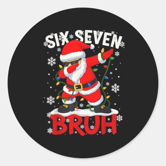 Adesivo 67 Six Seven Burh Funny Christmas 6 7 Meme Men Wom (Frente)