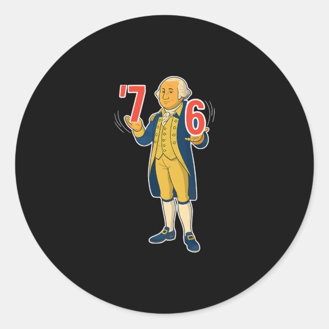 Adesivo 67 Six Seven Funny George Washington Meme  (Frente)