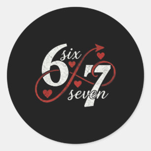 Adesivo 67 Six Seven Infinito Coração Loop Valentine 6 7 M