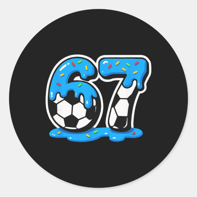 Adesivo 67 Soccer Ice Cream Drip Brain Rot Meme  (Frente)