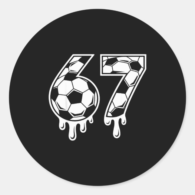 Adesivo 67 Soccer Ice Cream Drip Gen Alpha Six Seven Meme  (Frente)