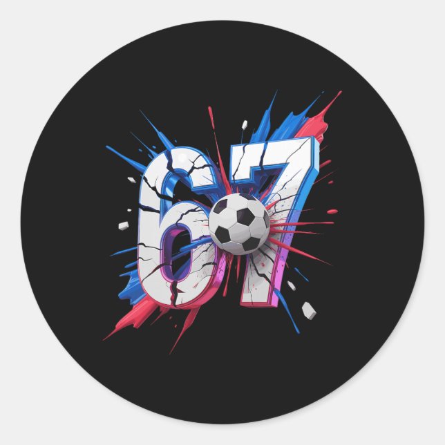 Adesivo 67 Soccer Smash Número Sessenta e Sete Impacto Ani (Frente)