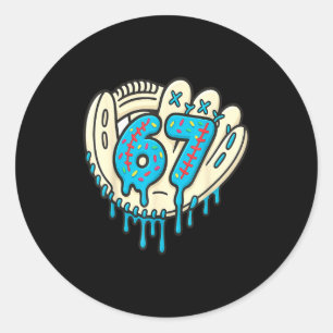 Adesivo 67 Sorvete Drip Engraçado Seis Sete Baseball