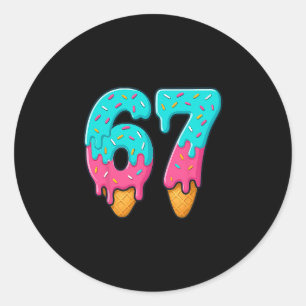 Adesivo 67 Sorvete Drip Meme Engraçado Six Seven Geração A