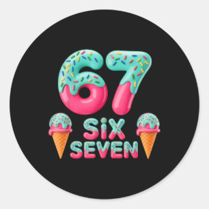 Adesivo 67 Sorvete Drip Meme Engraçado Six Seven Geração A