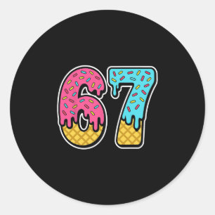 Adesivo 67 Sorvete Drip Meme Six Seven Divertido Gen Alpha