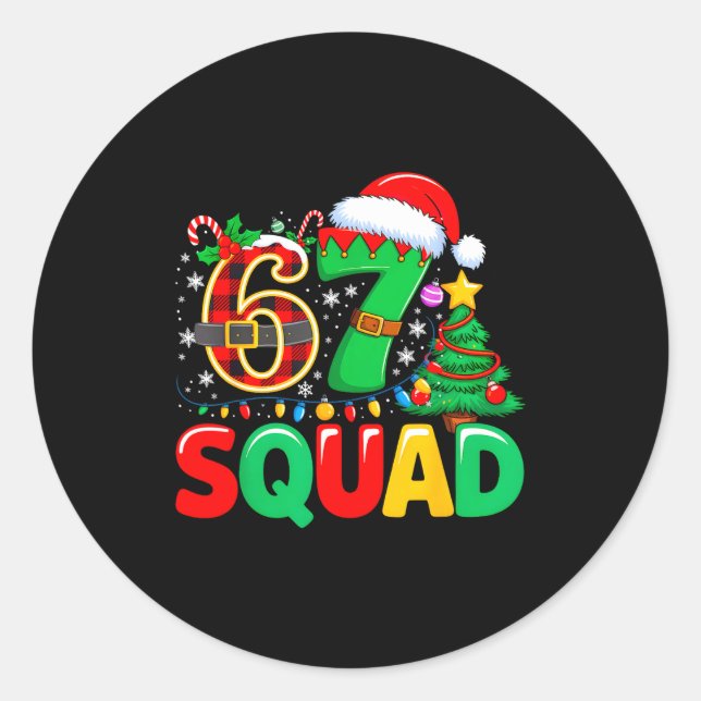Adesivo 67 Squad Teacher Christmas Funny Holiday Clroom Cr (Frente)