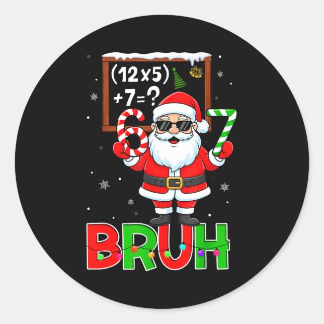 Adesivo 67 Teacher Christmas Santa Six Seven Meme Math Equ (Frente)