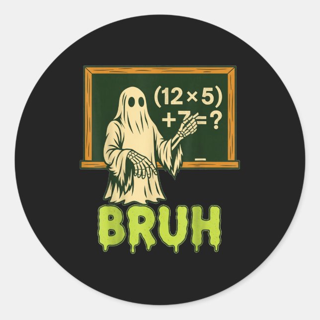 Adesivo 67 Teacher Halloween Ghost Six Seven Meme Brainrot (Frente)
