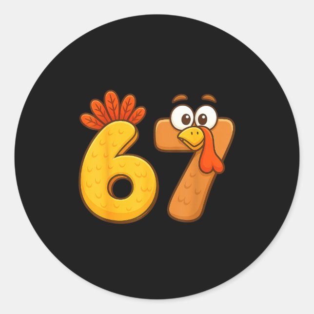 Adesivo 67 Thanksgiving Funny Six Seven Meme For Men Women (Frente)
